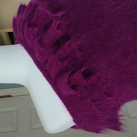 ZARA Purple Mohair One Shoulder with Ruffle Top - Picture 6 of 11